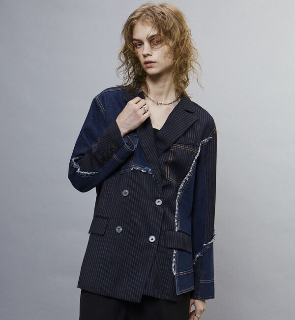 Soffitto「【AULA AILA別注】DENIM COMBINATION JACKET」|テーラードジャケット|