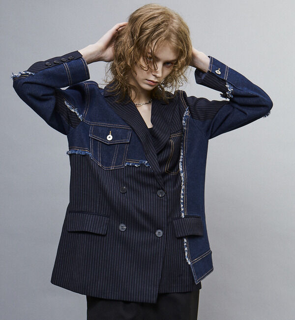 Soffitto「【AULA AILA別注】DENIM COMBINATION JACKET」|テーラードジャケット|