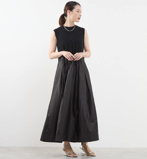 SOFFITTO「布帛ドッキングワンピース」|ワンピース|ブラック