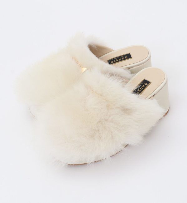 A_「【hyusto（ヒュースト）】ファーサボ HYUSTO22FW-1」|サンダル|ホワイト