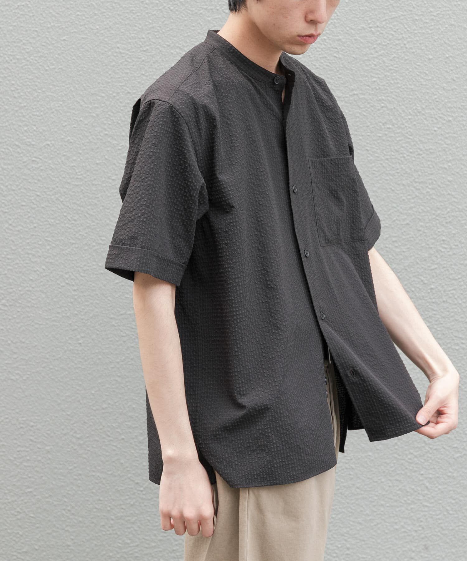 URBAN RESEARCH DOORS「FORK&SPOON　アニヴェンサッカーシャツ」|シャツ・ブラウス|