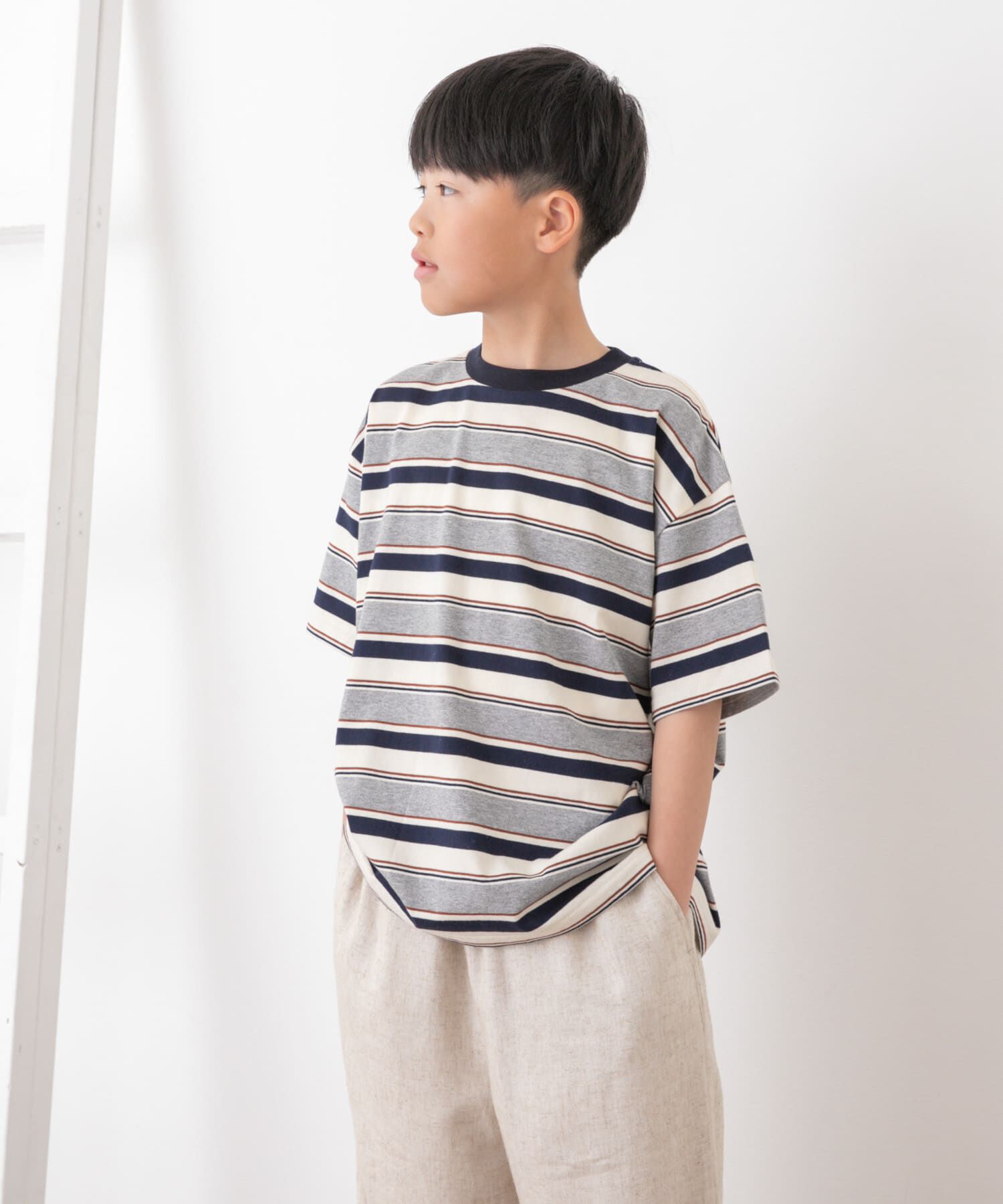URBAN RESEARCH DOORS「『WEB/一部店舗限定サイズ』マルチボーダールーズTシャツ(KIDS)」|その他|