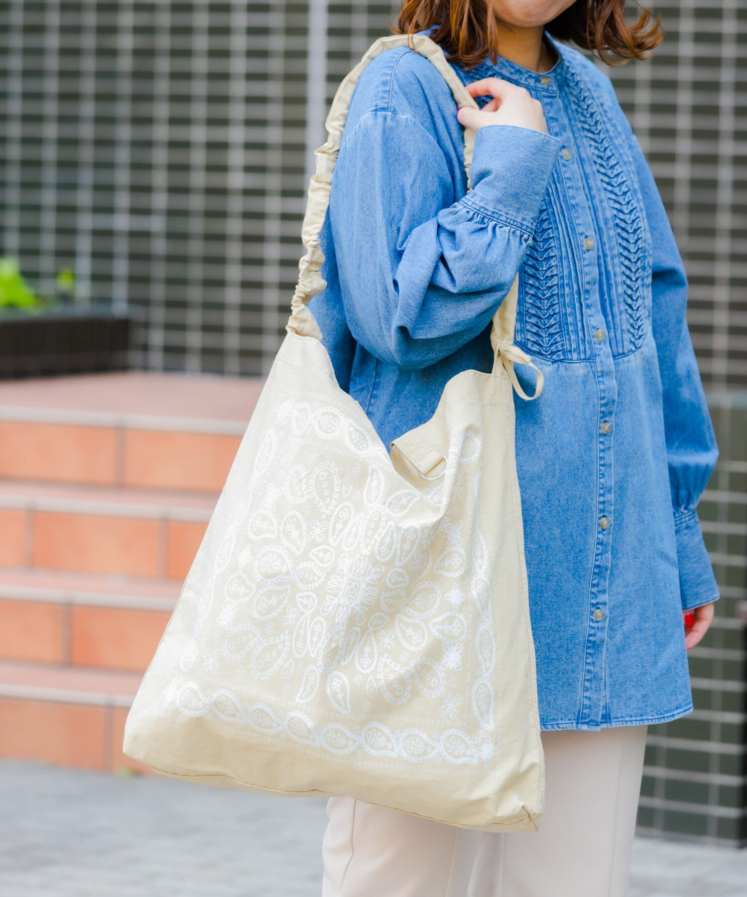 RODE SKO「リップストップダブルショルダー柄トート」|トートバッグ|