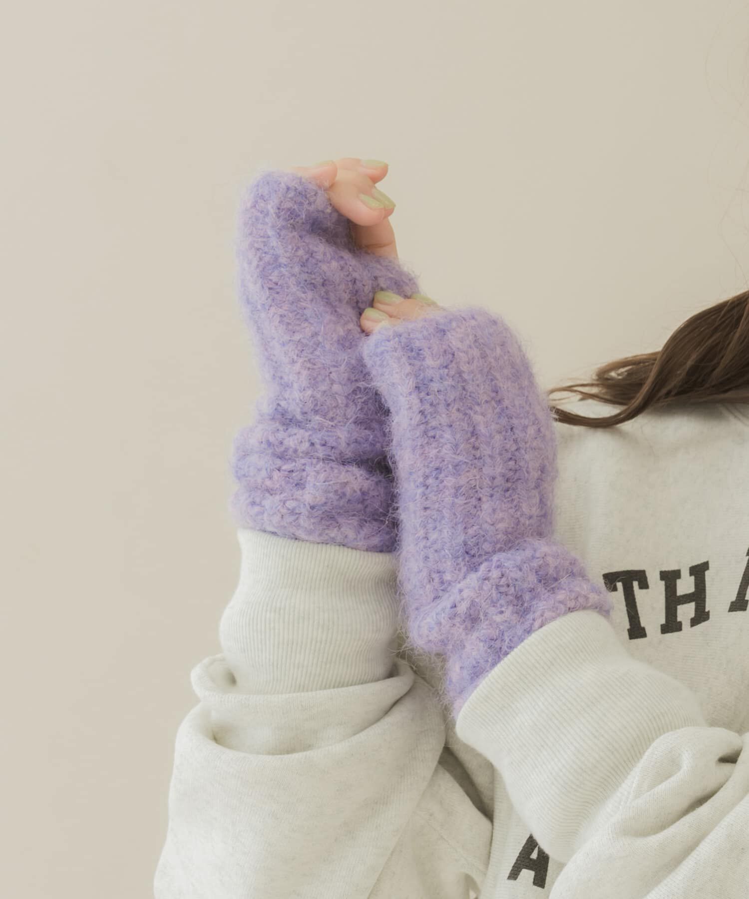 SMELLY「ミックスヤーンアームウォーマー」|手袋|