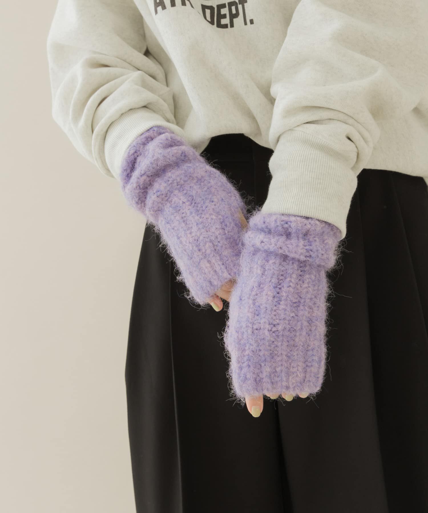 SMELLY「ミックスヤーンアームウォーマー」|手袋|
