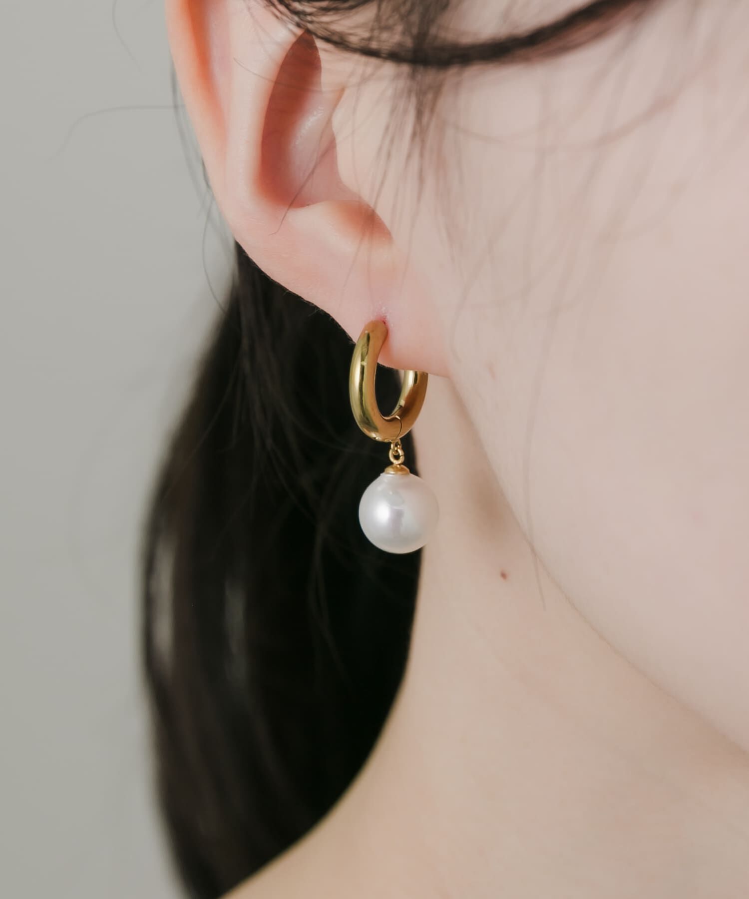 SMELLY「ステンレスパールドロップピアス」|ピアス|