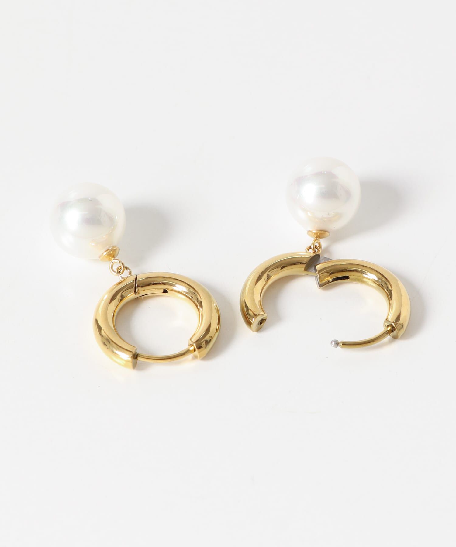 SMELLY「ステンレスパールドロップピアス」|ピアス|