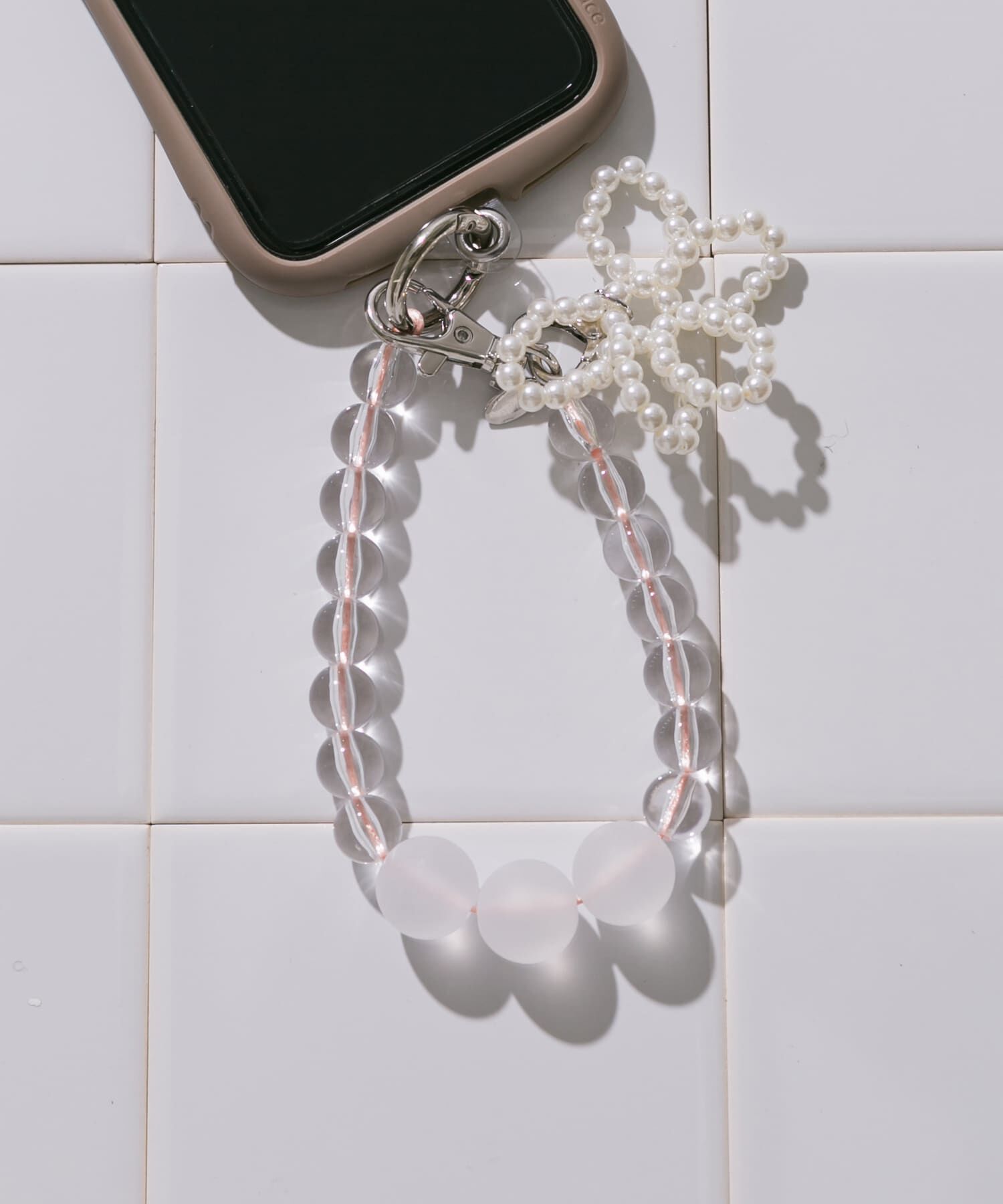 SMELLY「クリアボールキーチェーン」|モバイルケース|ピンク