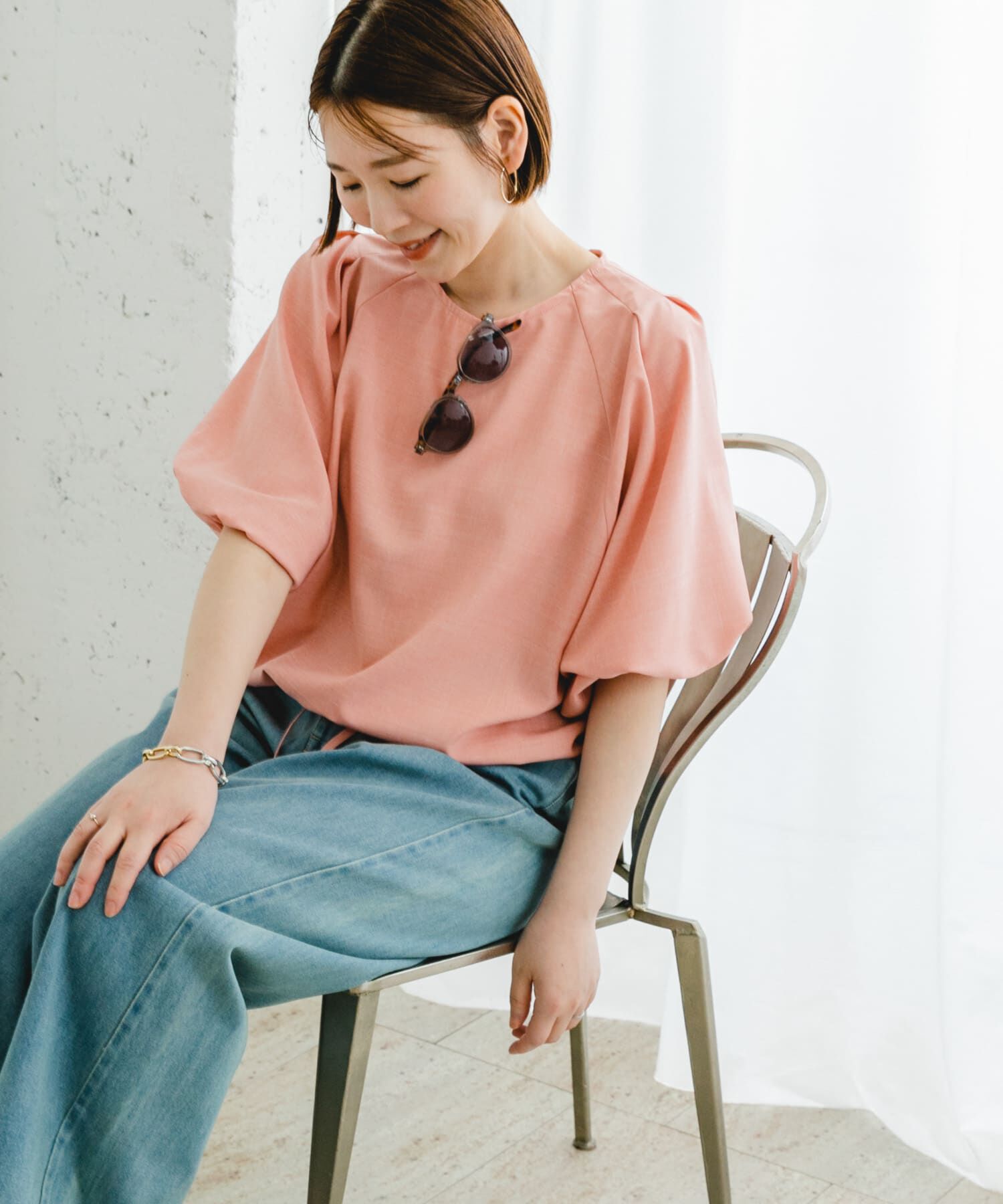 URBAN RESEARCH ROSSO「F by ROSSO　速乾ブラウジングパフブラウス」|シャツ・ブラウス|