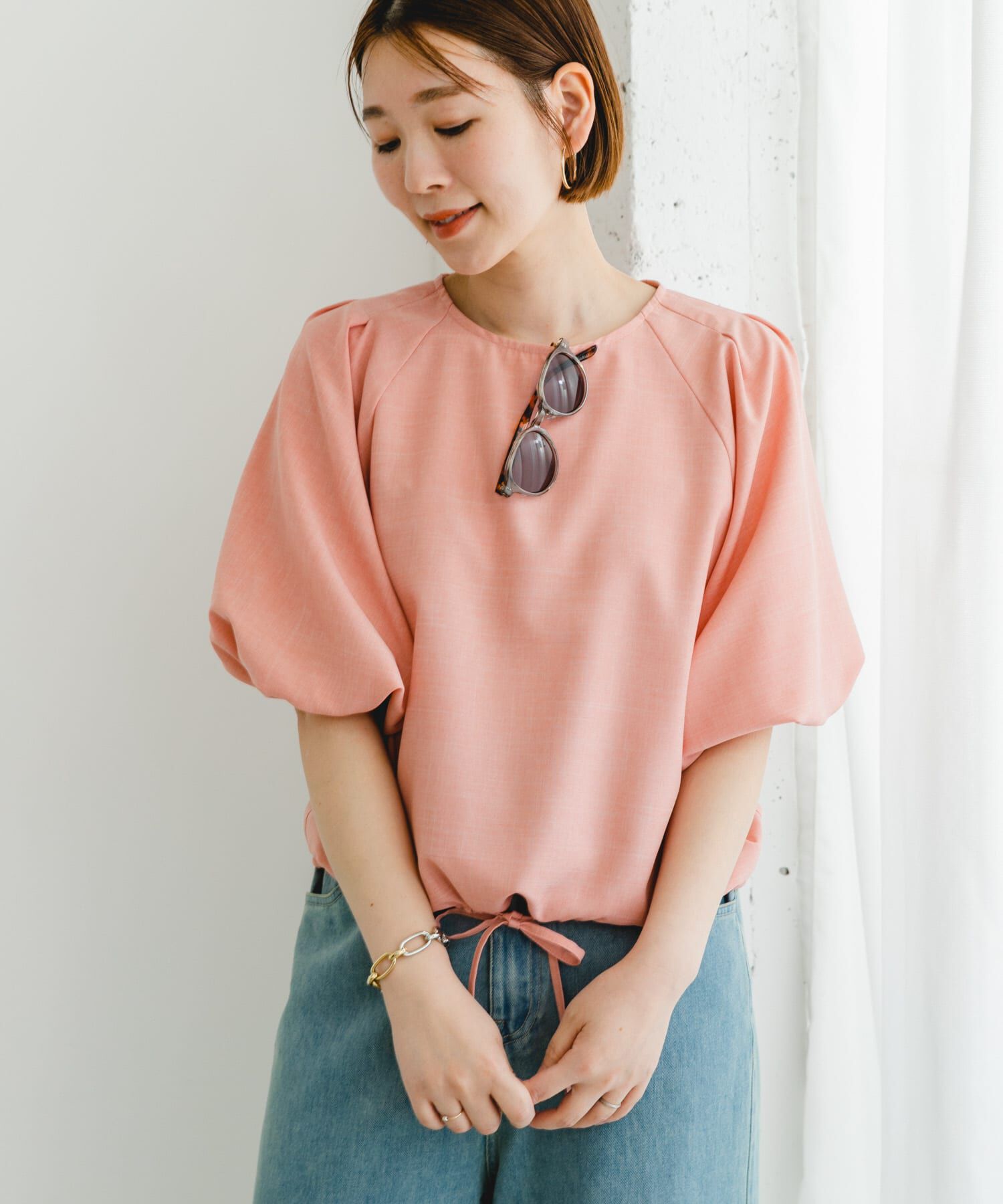 URBAN RESEARCH ROSSO「F by ROSSO　速乾ブラウジングパフブラウス」|シャツ・ブラウス|