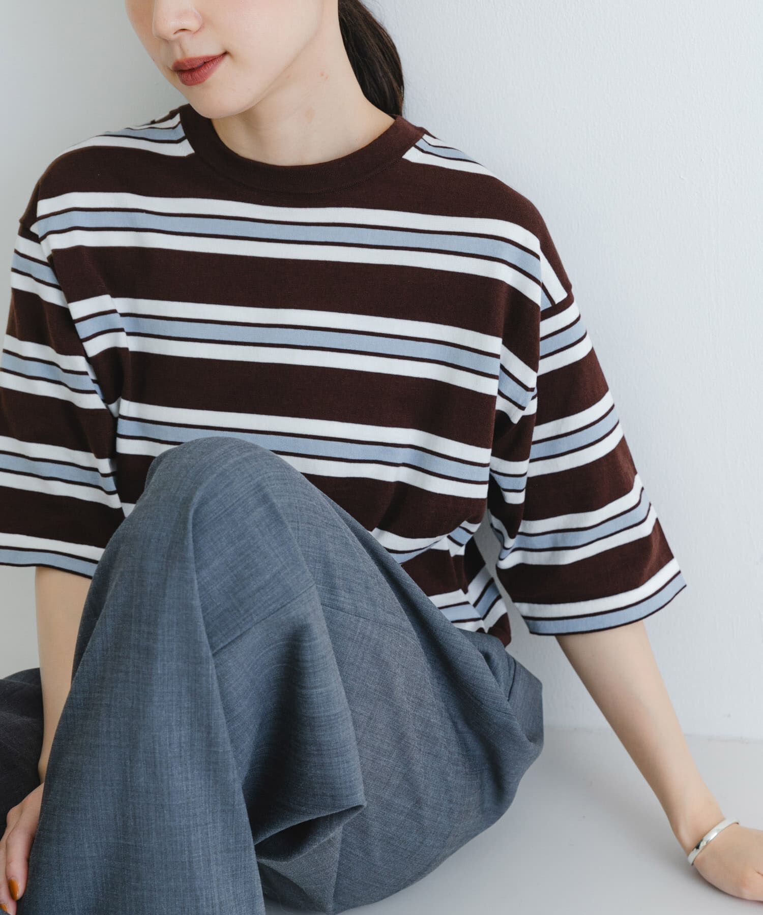 URBAN RESEARCH「new basic　マルチボーダーニットTシャツ」|Tシャツ・カットソー|