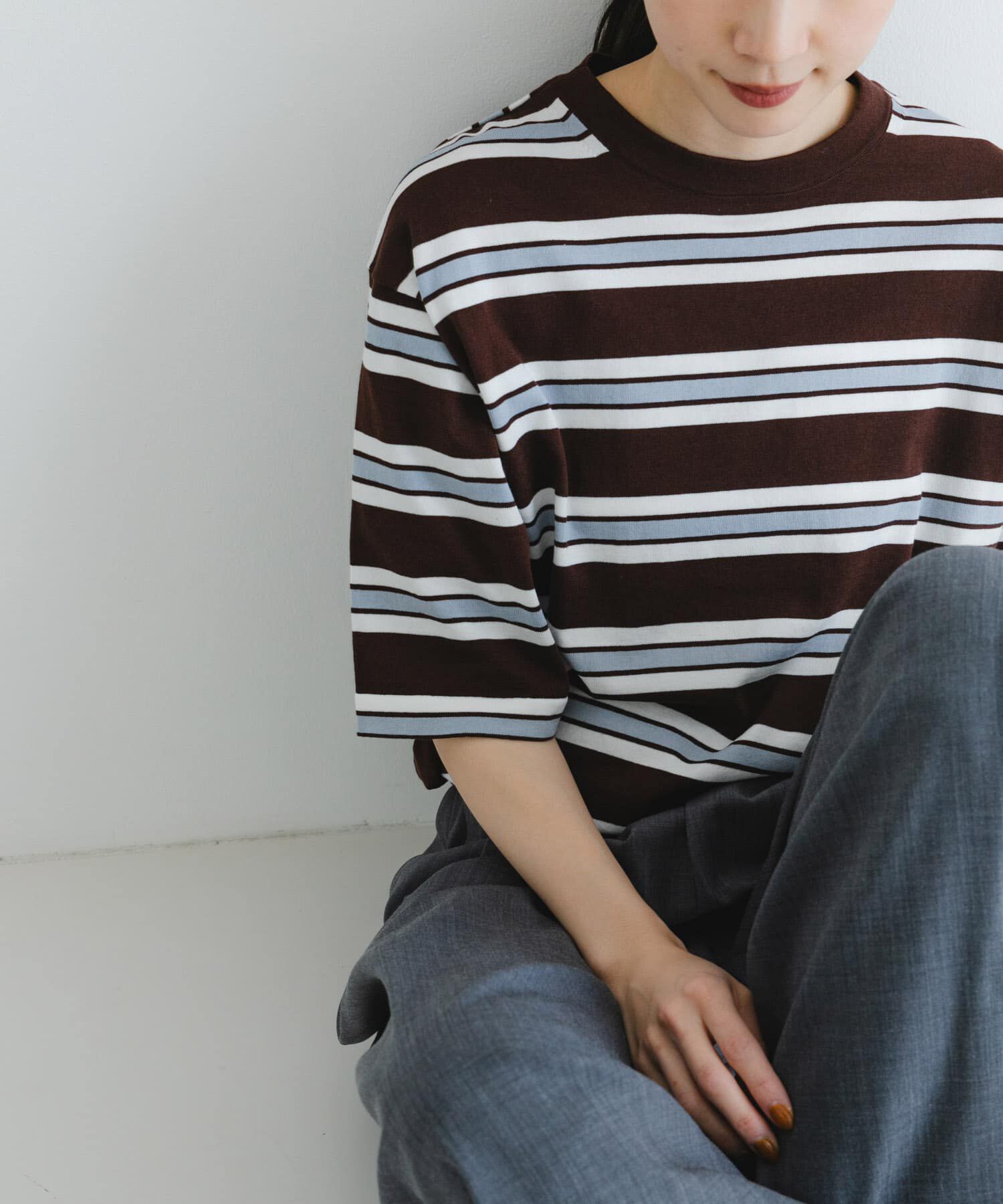 URBAN RESEARCH「new basic　マルチボーダーニットTシャツ」|Tシャツ・カットソー|