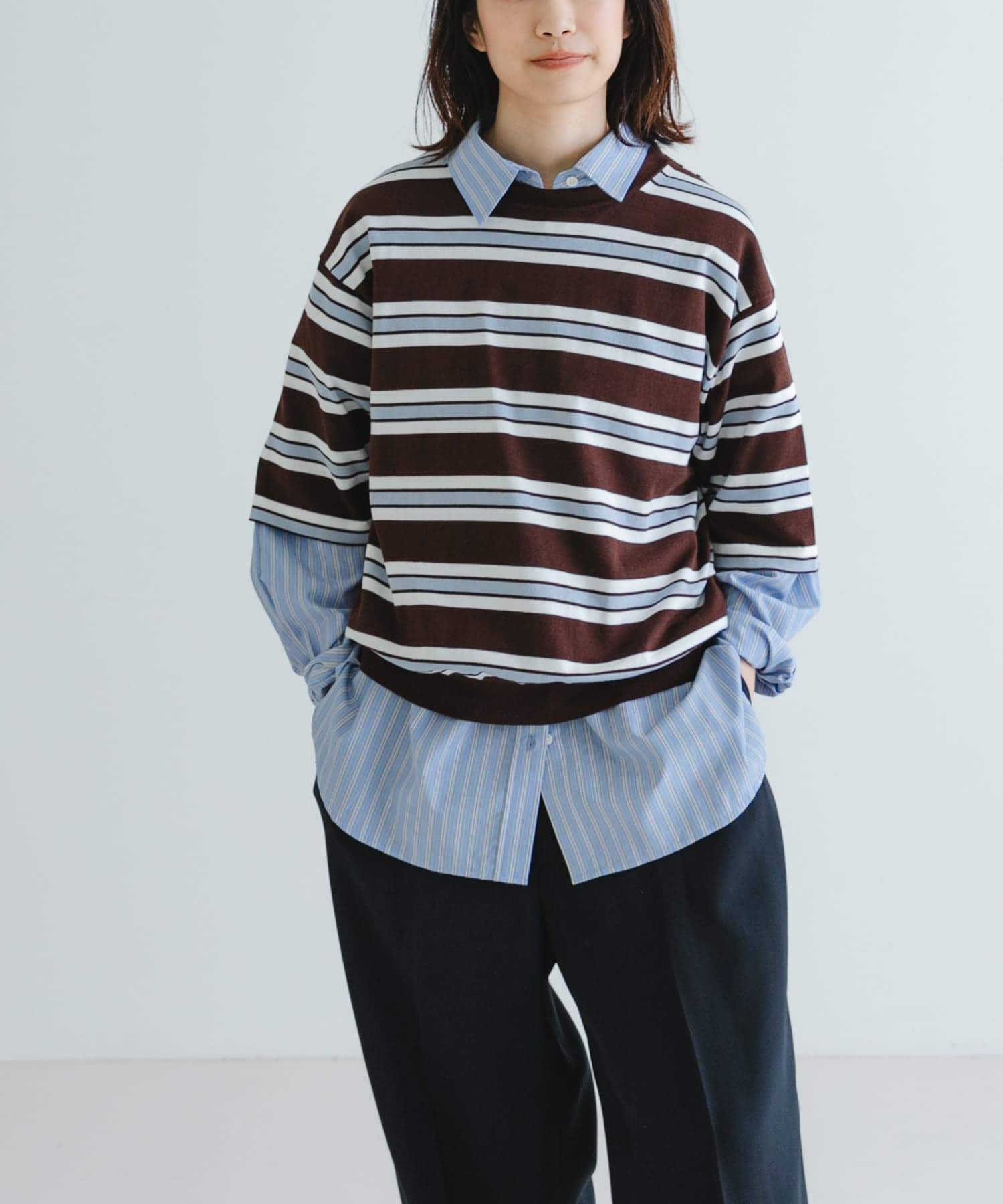 URBAN RESEARCH「new basic　マルチボーダーニットTシャツ」|Tシャツ・カットソー|