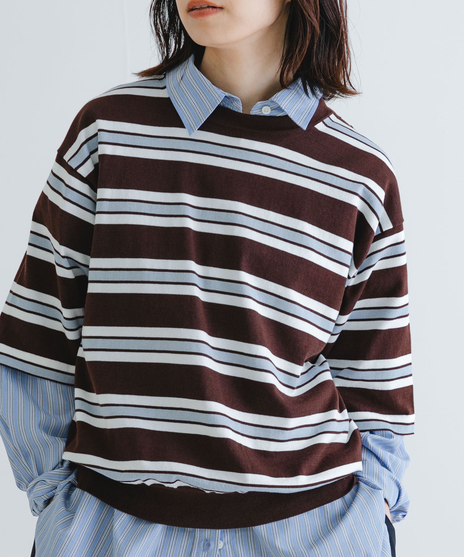 URBAN RESEARCH「new basic　マルチボーダーニットTシャツ」|Tシャツ・カットソー|