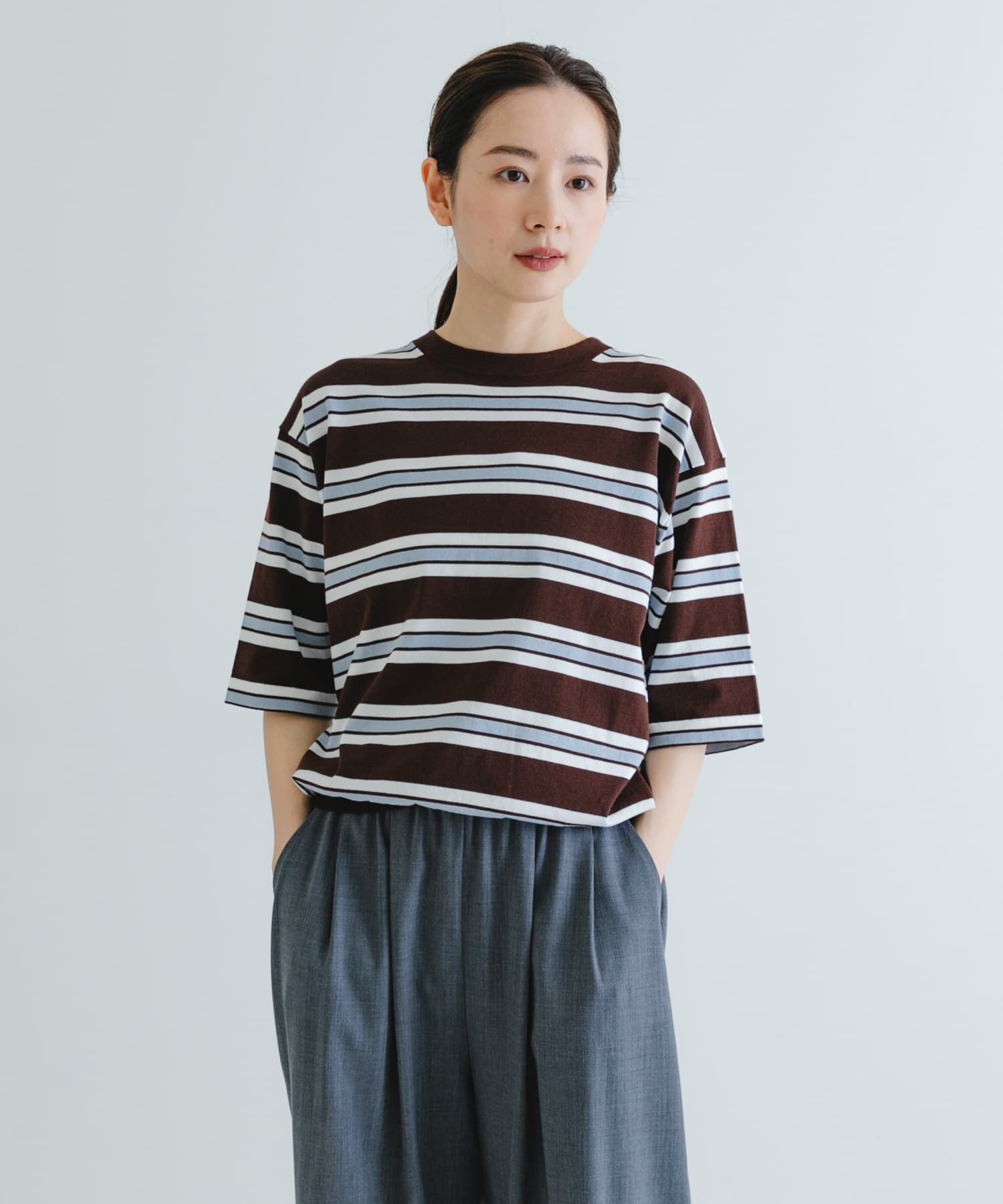 URBAN RESEARCH「new basic　マルチボーダーニットTシャツ」|Tシャツ・カットソー|