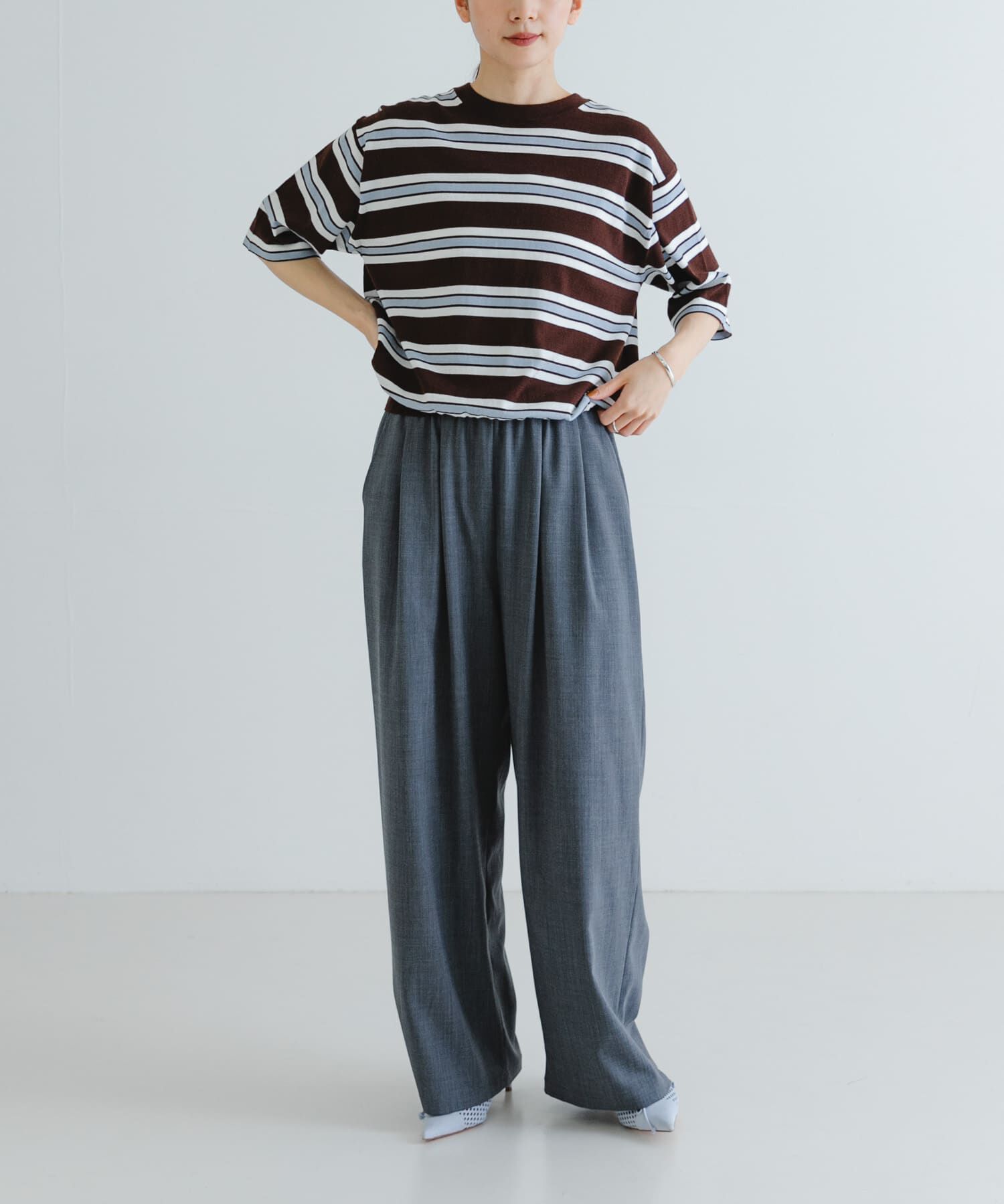 URBAN RESEARCH「new basic　マルチボーダーニットTシャツ」|Tシャツ・カットソー|