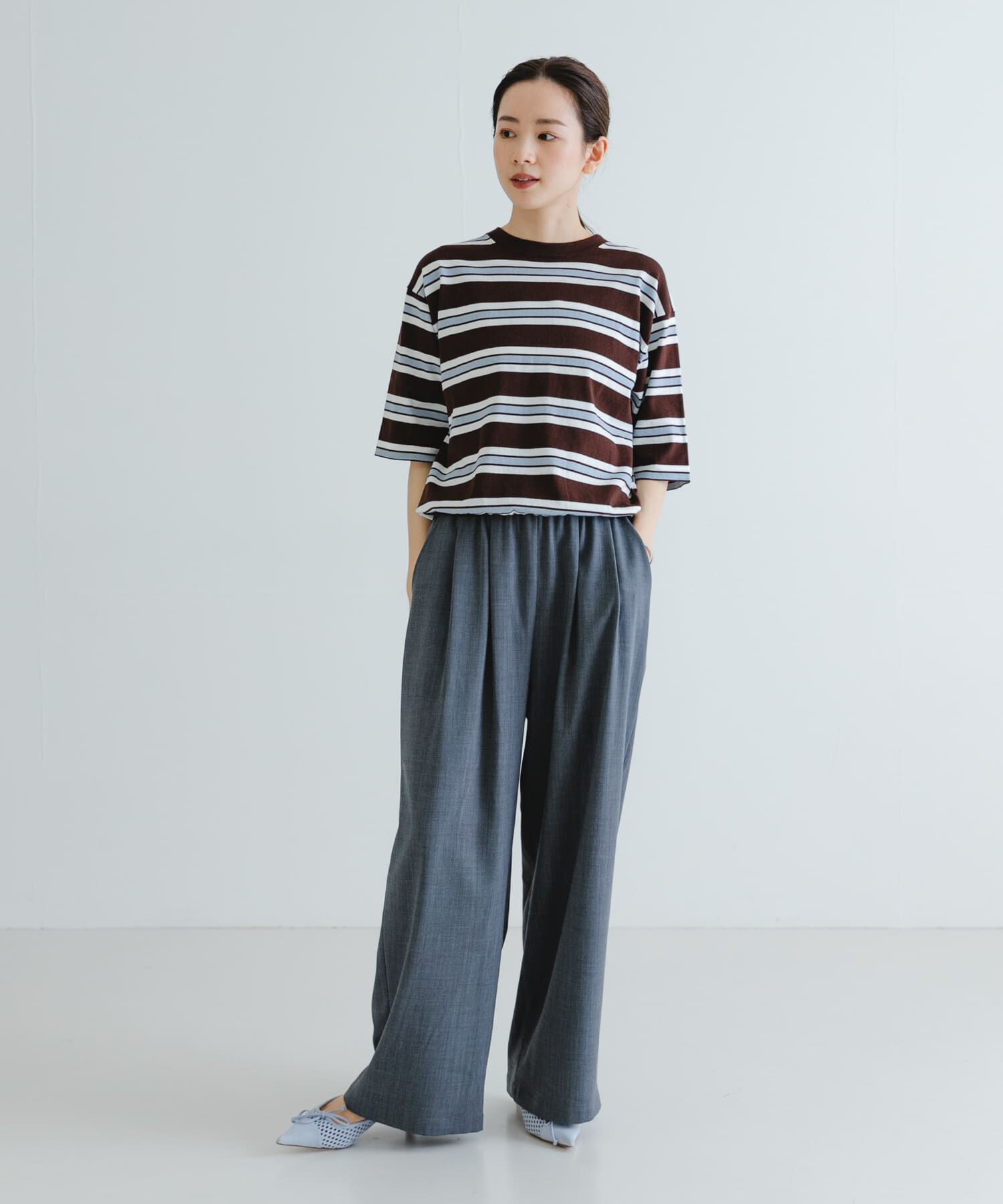 URBAN RESEARCH「new basic　マルチボーダーニットTシャツ」|Tシャツ・カットソー|