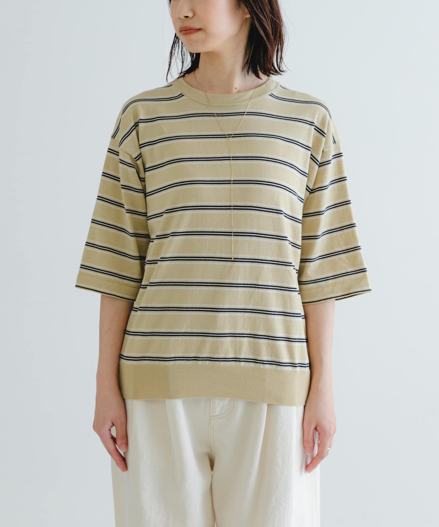 URBAN RESEARCH「new basic　マルチボーダーニットTシャツ」|Tシャツ・カットソー|