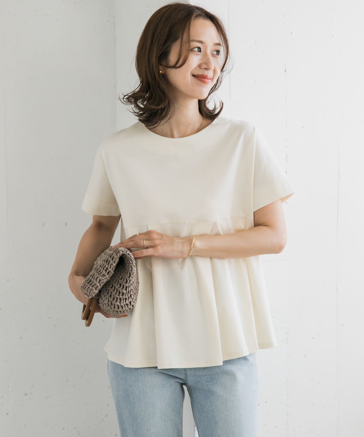 URBAN RESEARCH DOORS「シルケットコットンウエスト切替プルオーバー」|Tシャツ・カットソー|