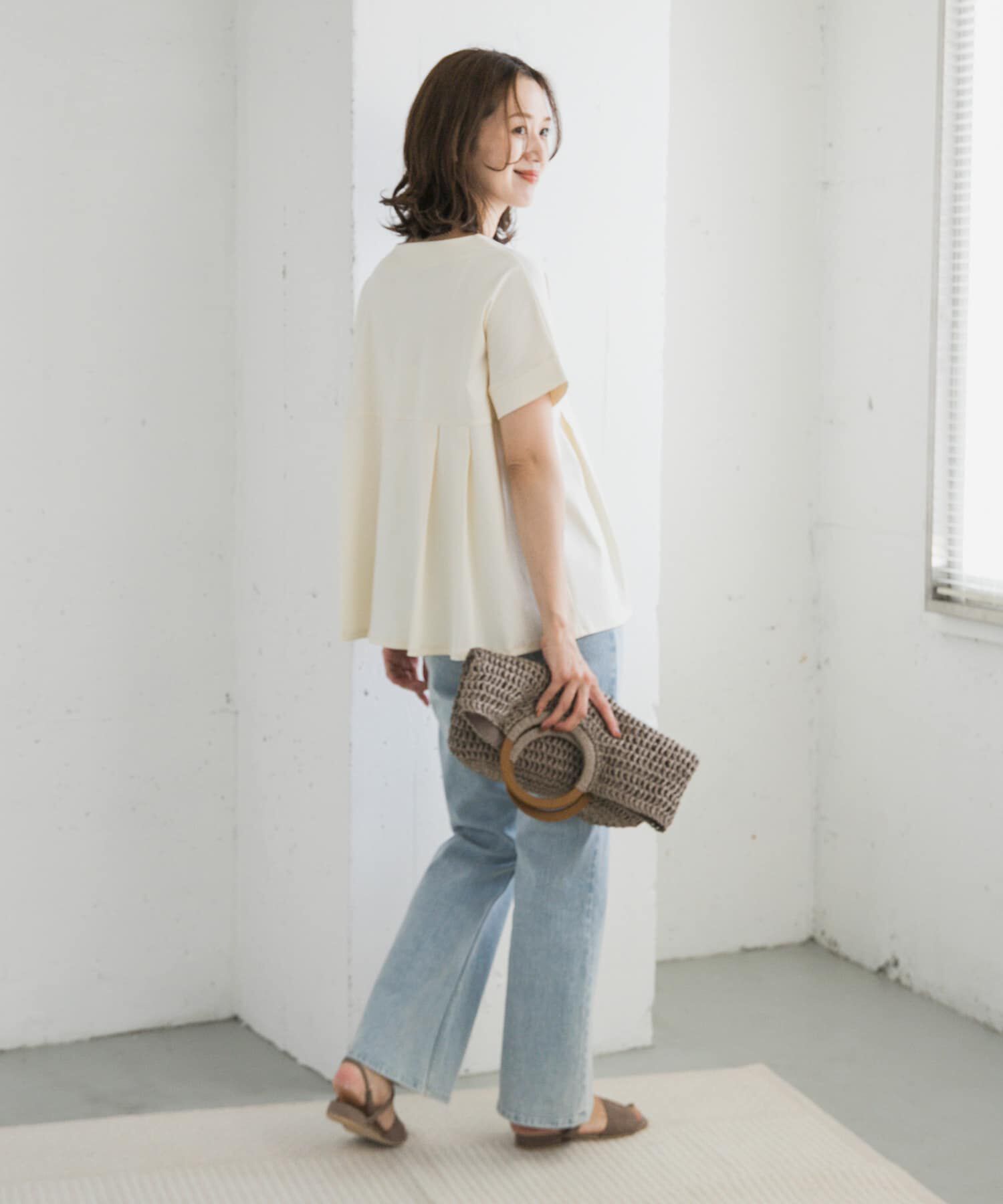 URBAN RESEARCH DOORS「シルケットコットンウエスト切替プルオーバー」|Tシャツ・カットソー|