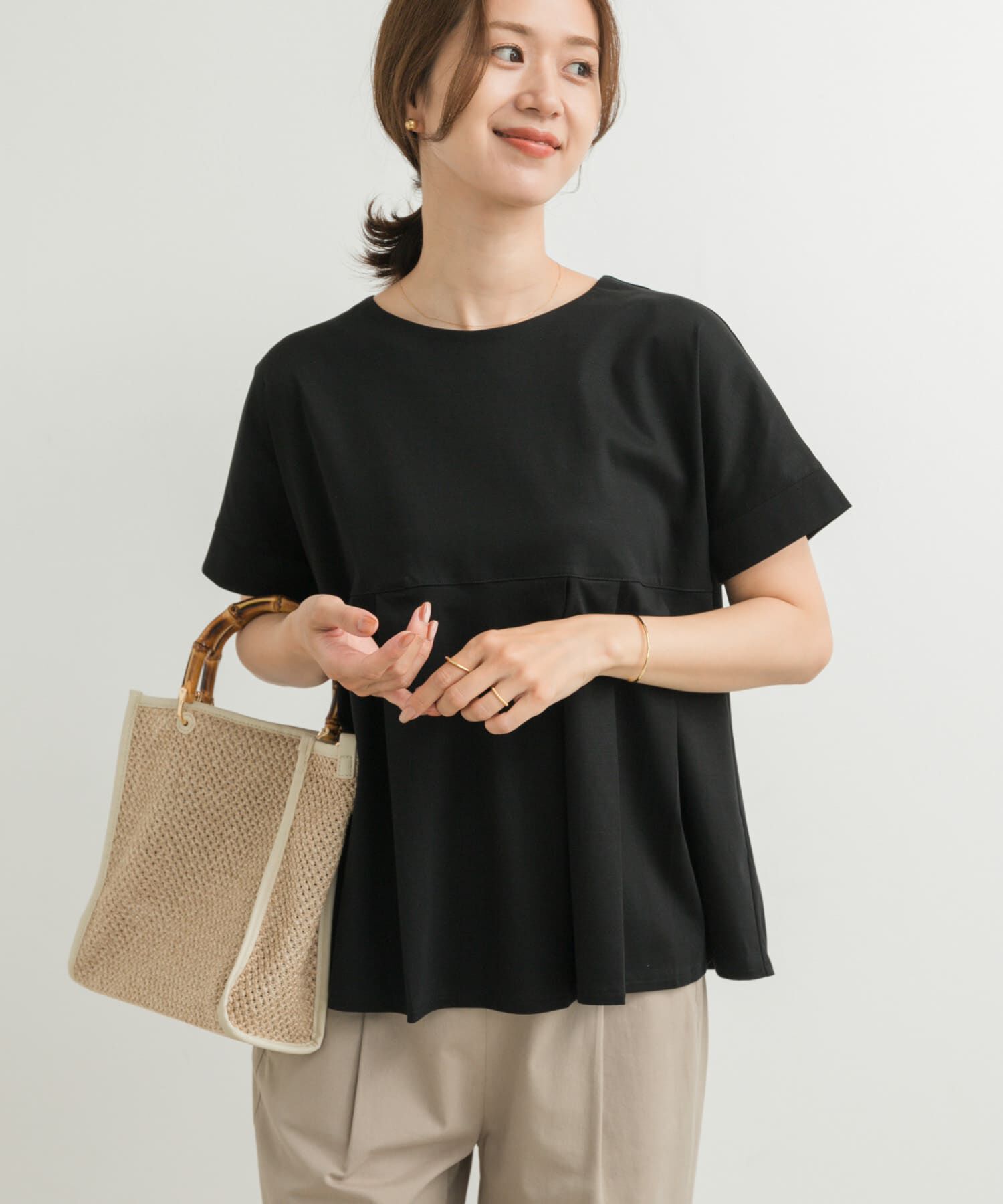 URBAN RESEARCH DOORS「シルケットコットンウエスト切替プルオーバー」|Tシャツ・カットソー|