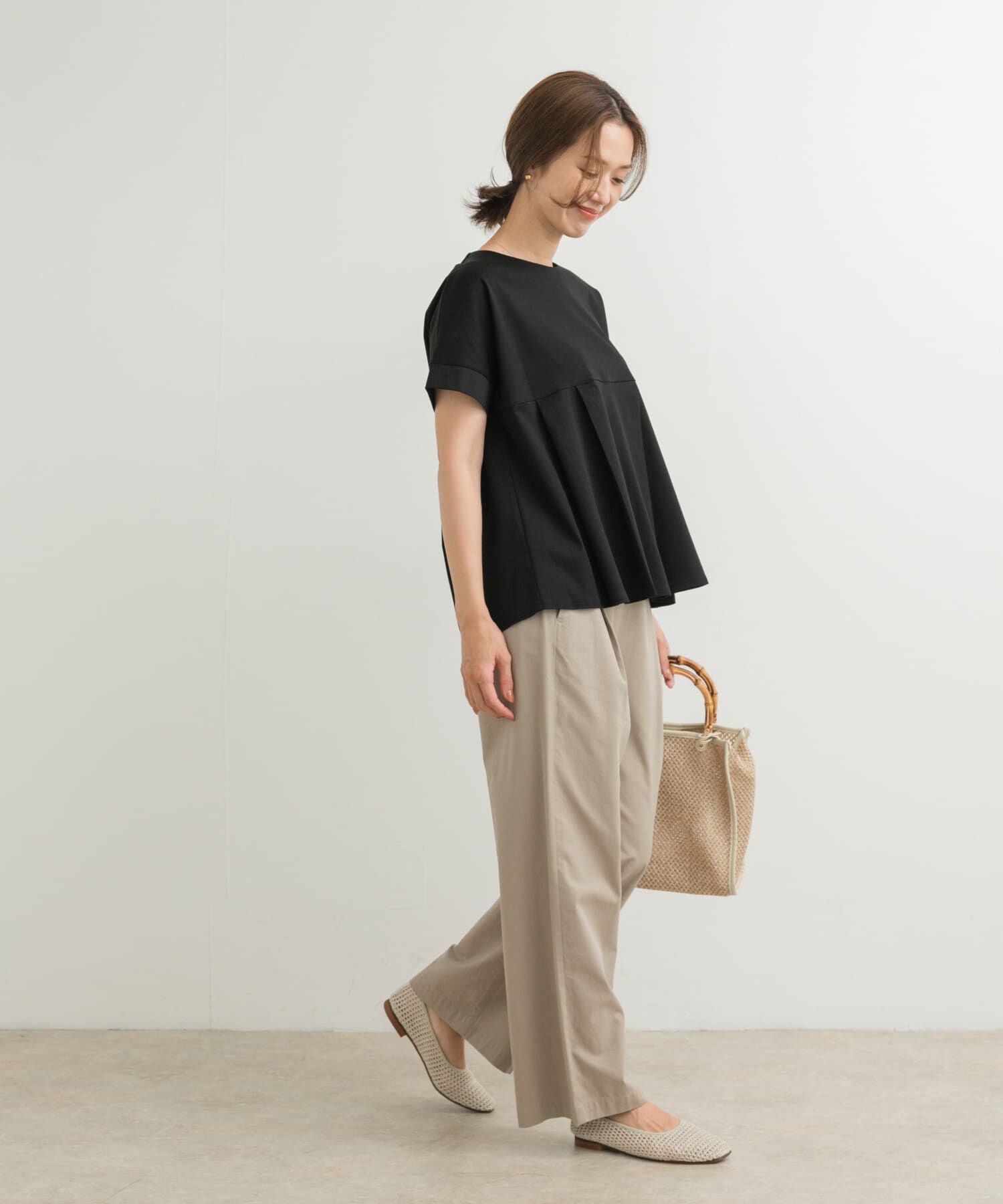 URBAN RESEARCH DOORS「シルケットコットンウエスト切替プルオーバー」|Tシャツ・カットソー|