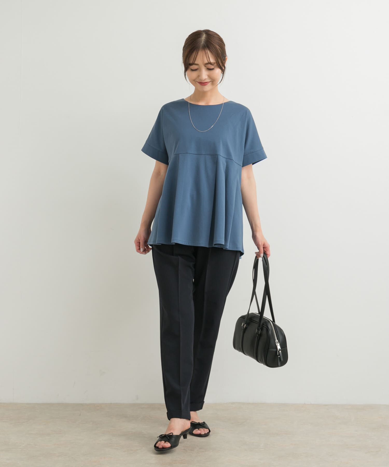 URBAN RESEARCH DOORS「シルケットコットンウエスト切替プルオーバー」|Tシャツ・カットソー|