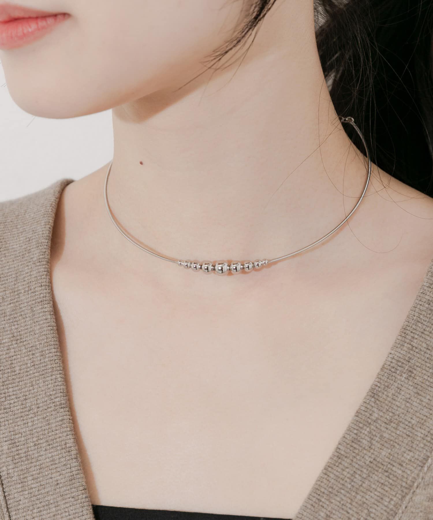 SMELLY「メタルボールチョーカーネックレス」|ネックレス|シルバー