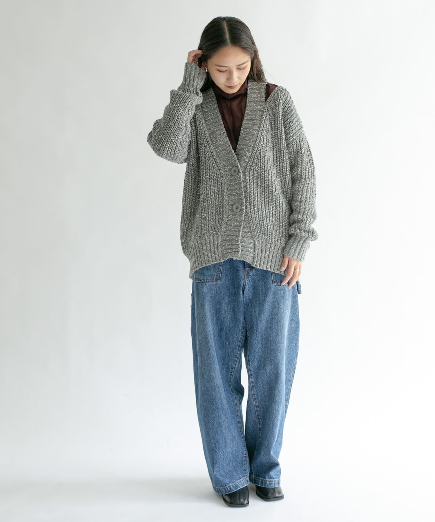  「ショルダースリットBIGカーディガン」|カーディガン|