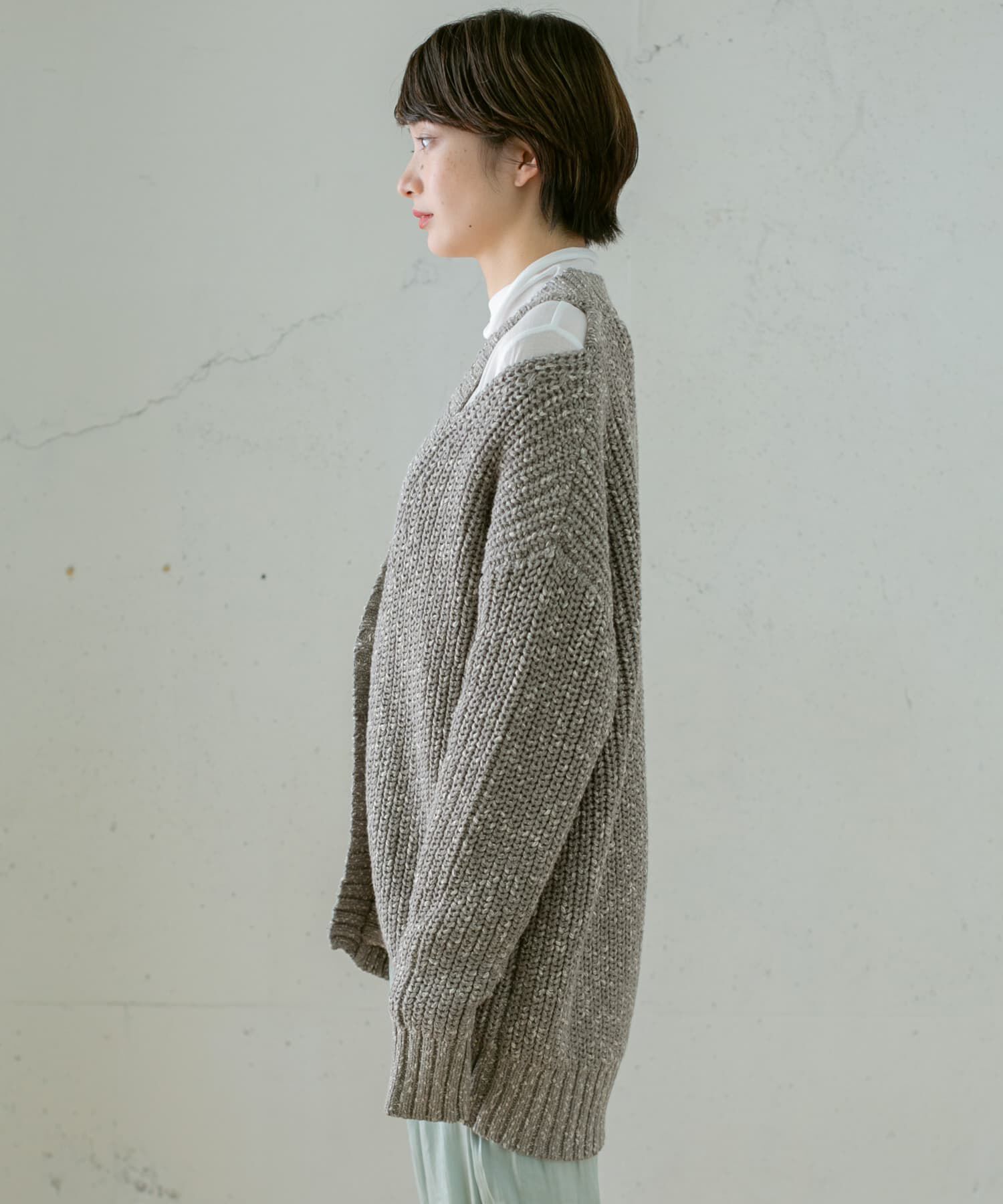  「ショルダースリットBIGカーディガン」|カーディガン|