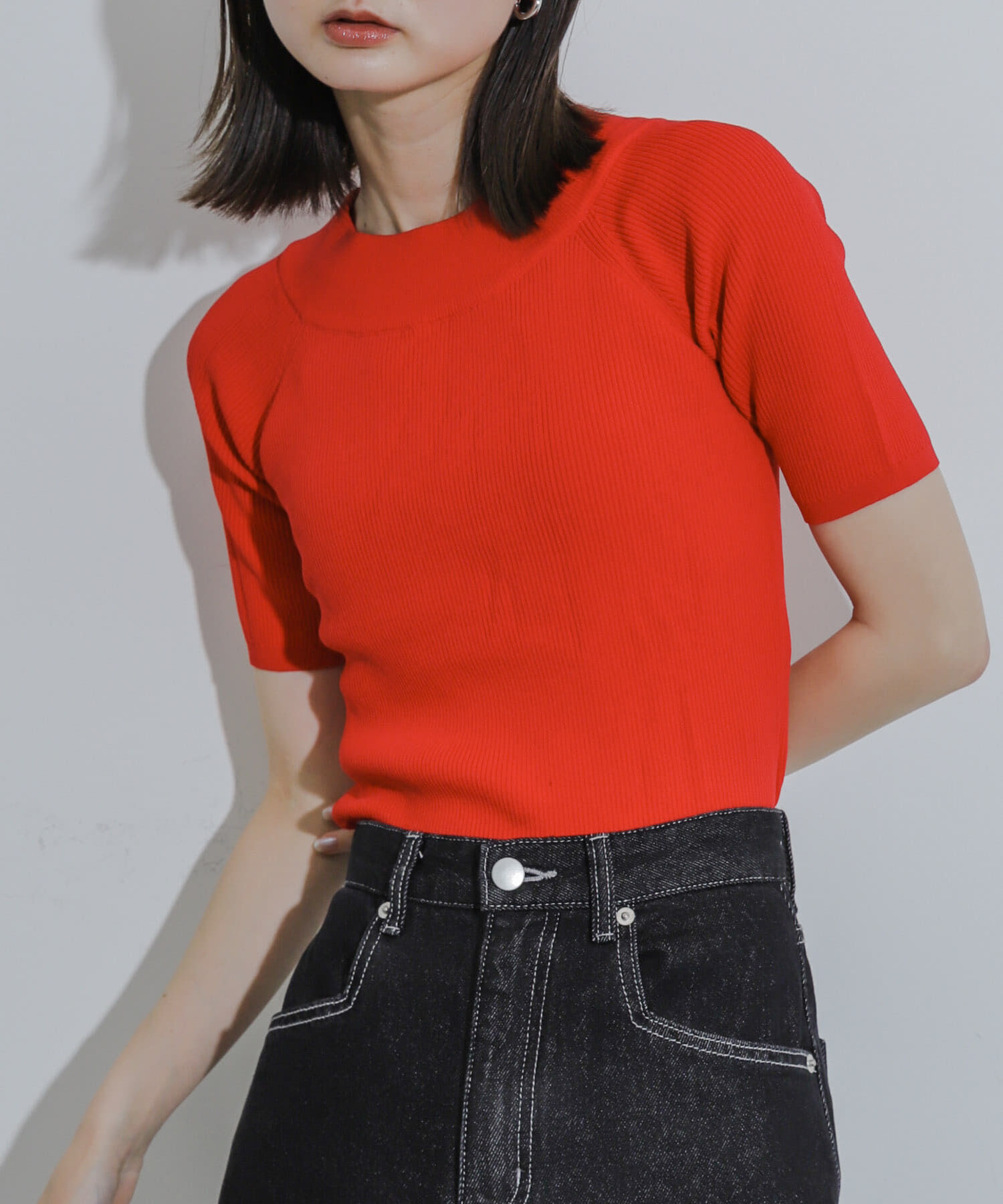 SENSE OF PLACE by URBAN RESEARCH「2WAYオフショルニットプルオーバー」|ニット・セーター|レッド