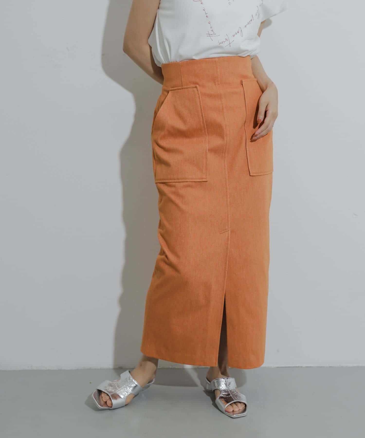 SENSE OF PLACE by URBAN RESEARCH「アウトポケットジャージースカート」|スカート|オレンジ