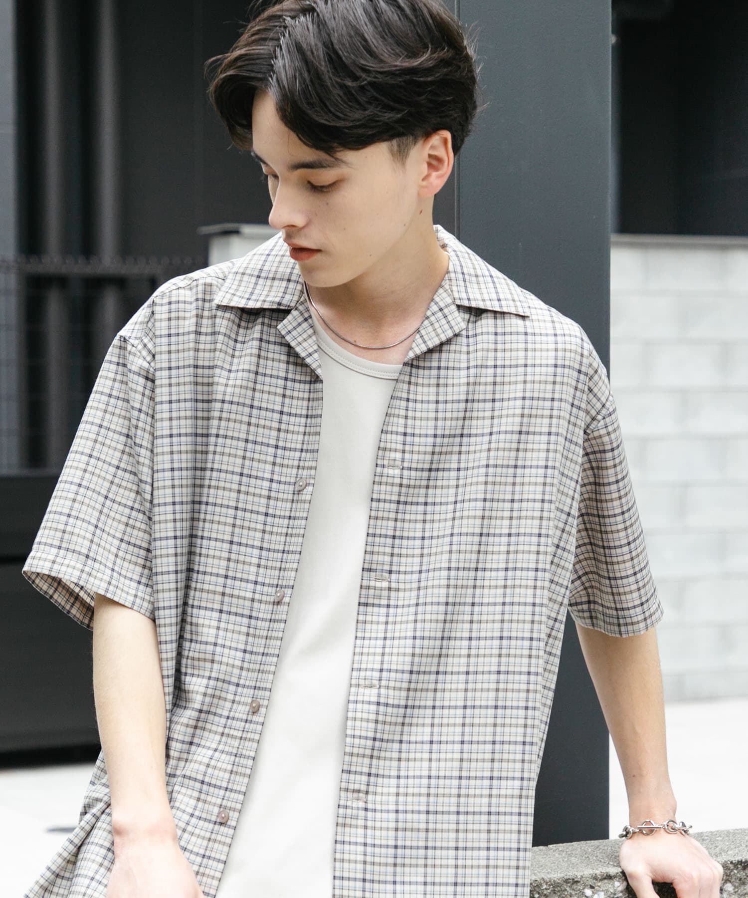 SENSE OF PLACE by URBAN RESEARCH「チェックオープンカラーショートスリーブシャツ」|シャツ・ブラウス|