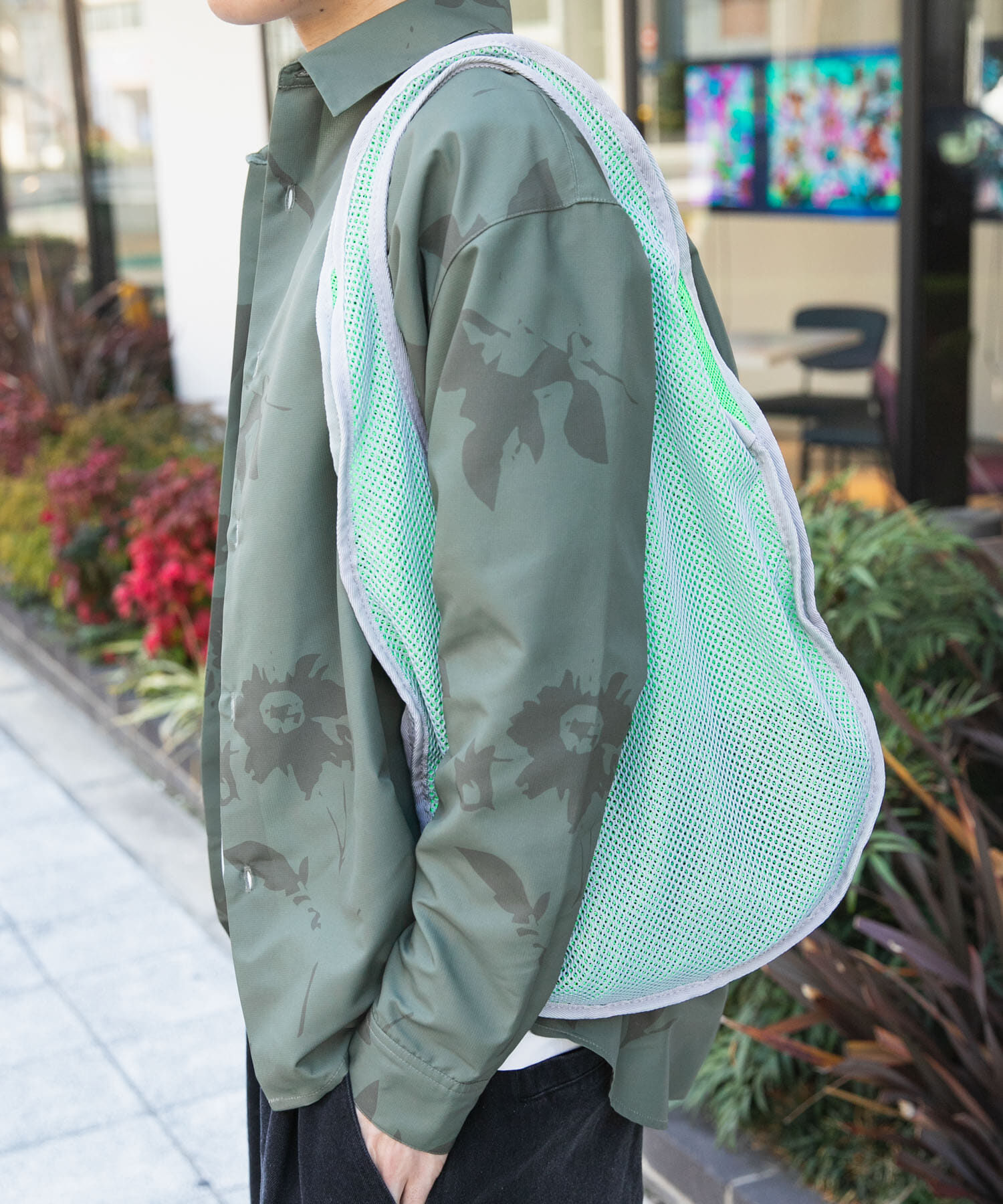 SENSE OF PLACE by URBAN RESEARCH「メッシュラウンドトートバッグ」|トートバッグ|グレー