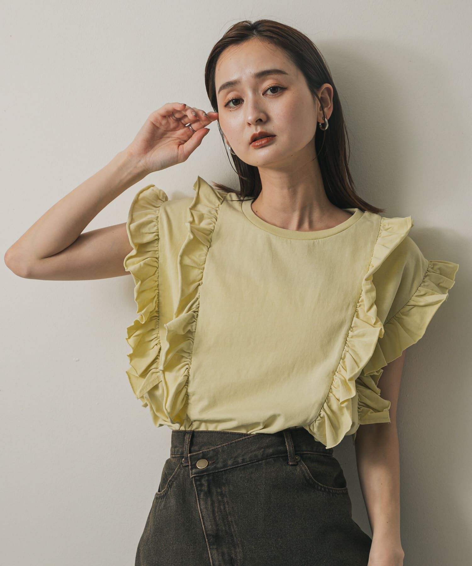 SENSE OF PLACE by URBAN RESEARCH「ギャザーフリルトップ」|Tシャツ・カットソー|