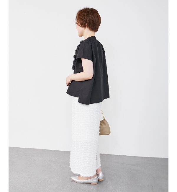  「《手洗い可能》TORRAZZO DONNAフラワーモチーフフレンチスリーブ」|シャツ・ブラウス|