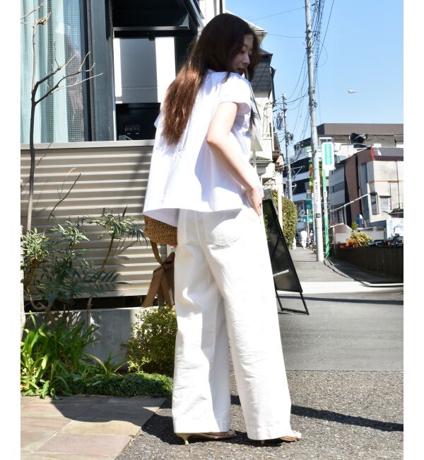  「《手洗い可能》TORRAZZO DONNAフラワーモチーフフレンチスリーブ」|シャツ・ブラウス|