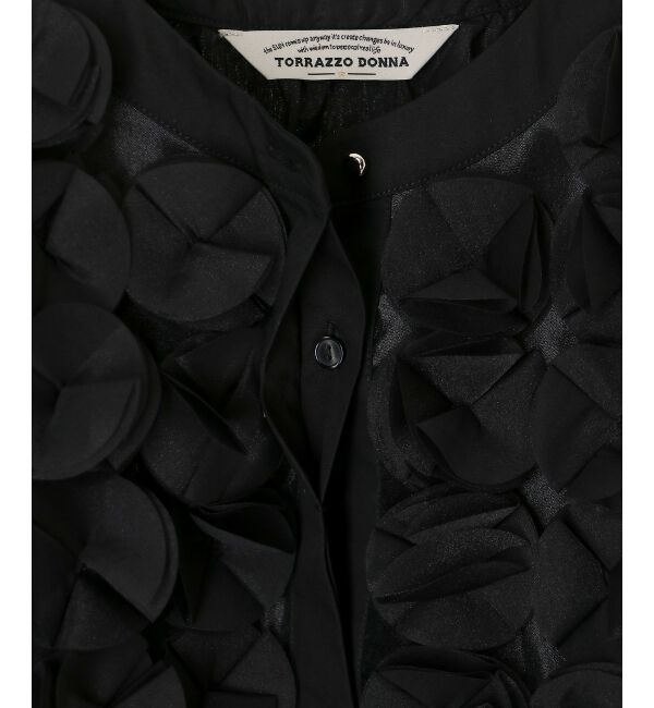  「《手洗い可能》TORRAZZO DONNAフラワーモチーフフレンチスリーブ」|シャツ・ブラウス|