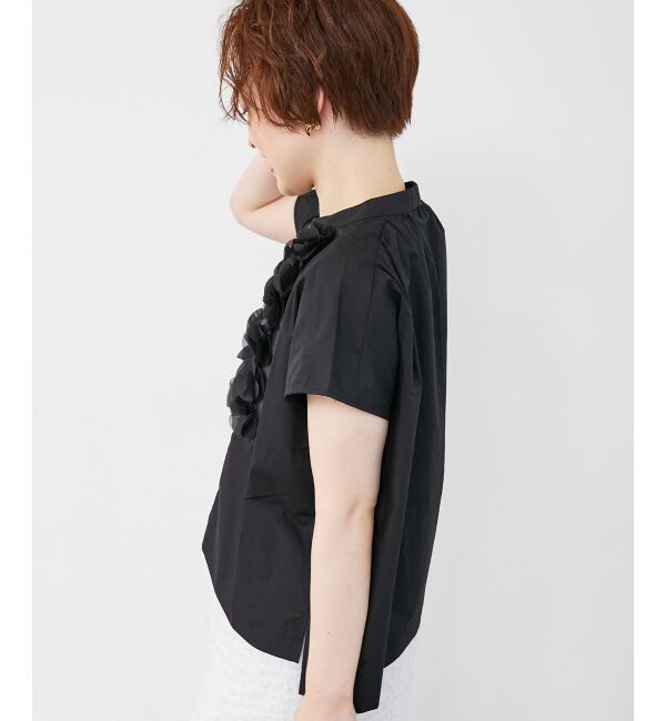  「《手洗い可能》TORRAZZO DONNAフラワーモチーフフレンチスリーブ」|シャツ・ブラウス|