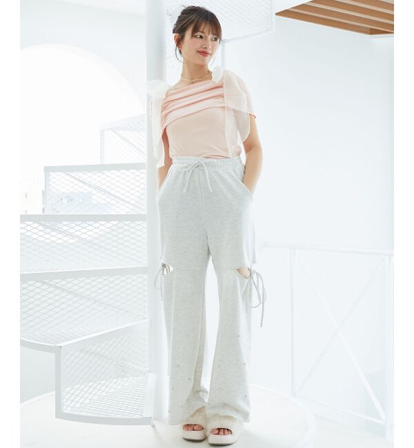  「肩リボンオフショルカットトップス」|Tシャツ・カットソー|