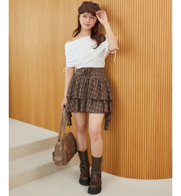  「サイドドロストオフショルカットトップス」|Tシャツ・カットソー|