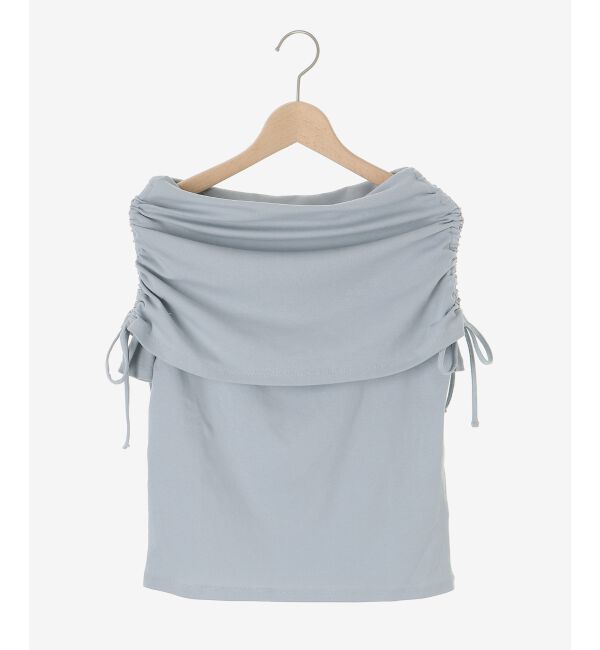  「サイドドロストオフショルカットトップス」|Tシャツ・カットソー|