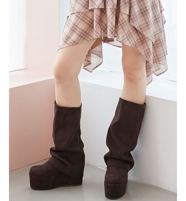  「ブーツカバーセット厚底ブーツ」|ショートブーツ|