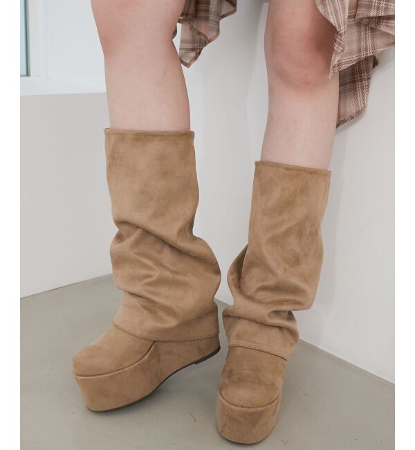  「ブーツカバーセット厚底ブーツ」|ショートブーツ|
