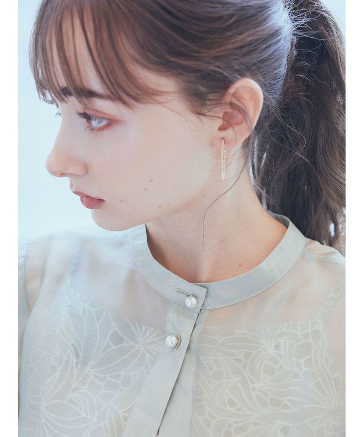 earth music&ecology「SET2点　シアーブラウス+レースキャミワンピース」|ワンピース|