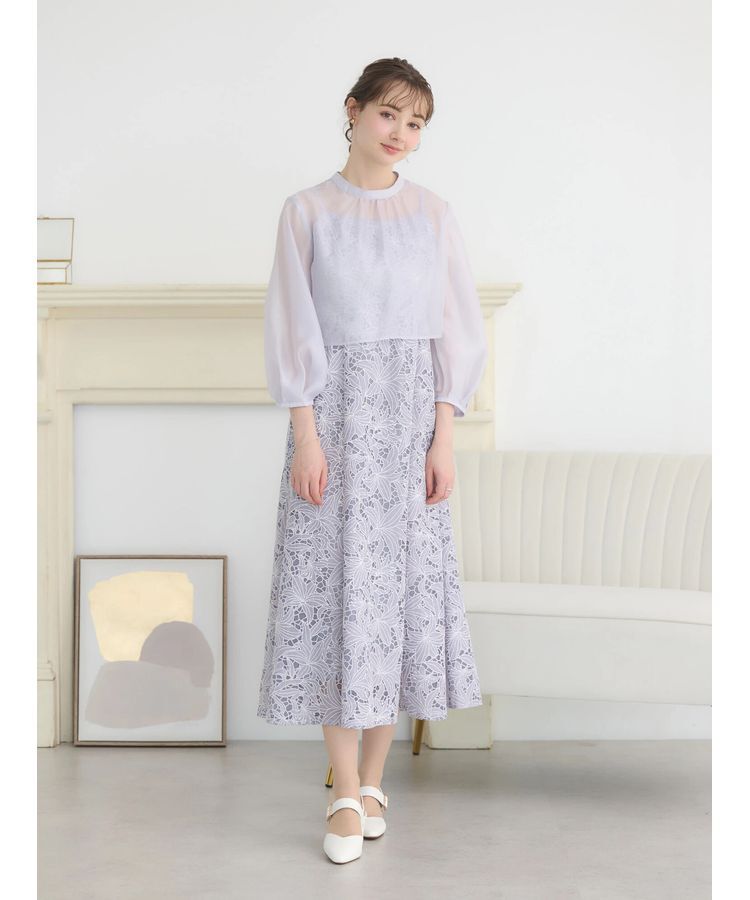 earth music&ecology「SET2点　シアーブラウス+レースキャミワンピース」|ワンピース|