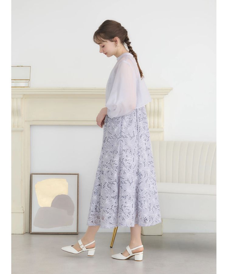 earth music&ecology「SET2点　シアーブラウス+レースキャミワンピース」|ワンピース|