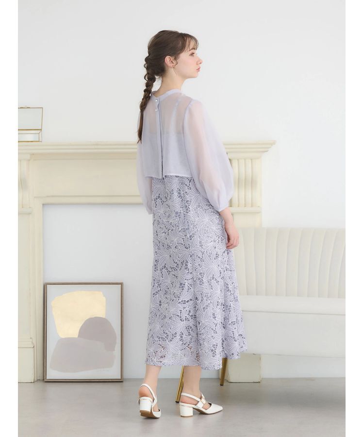 earth music&ecology「SET2点　シアーブラウス+レースキャミワンピース」|ワンピース|