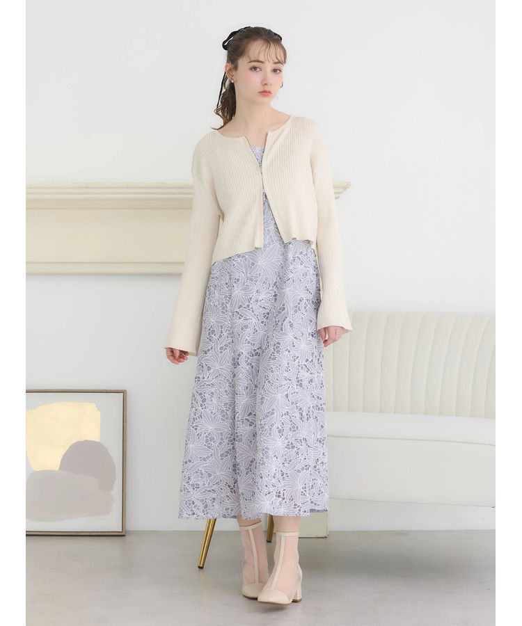 earth music&ecology「SET2点　シアーブラウス+レースキャミワンピース」|ワンピース|