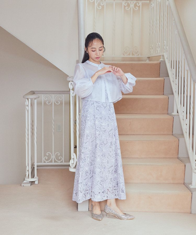 earth music&ecology「SET2点　シアーブラウス+レースキャミワンピース」|ワンピース|